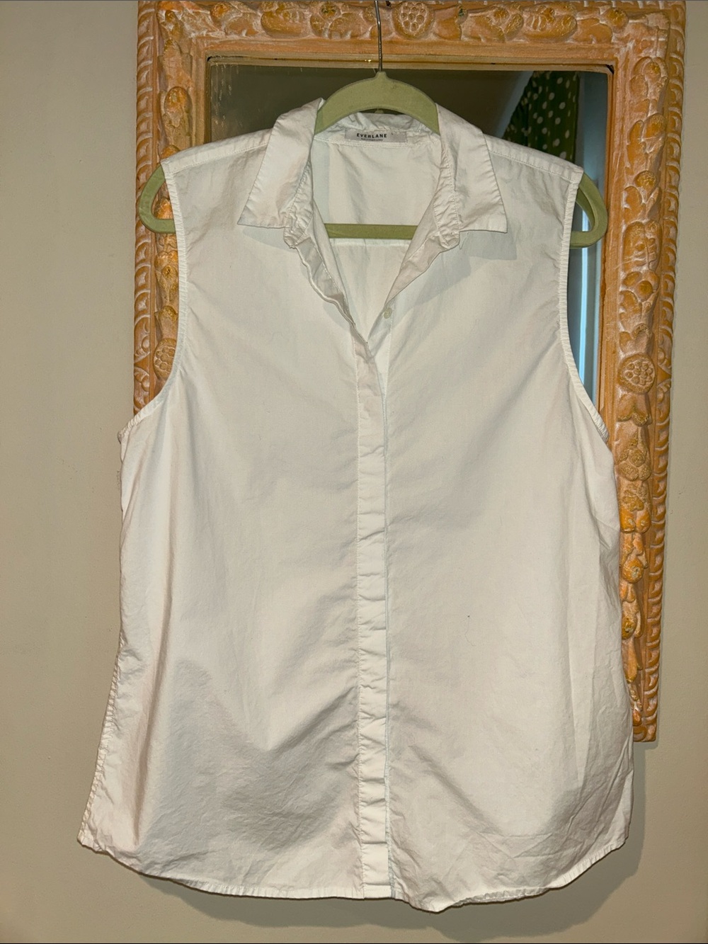 Everlane Sleeveless White Button-Front Shirt - Classic Women's Top